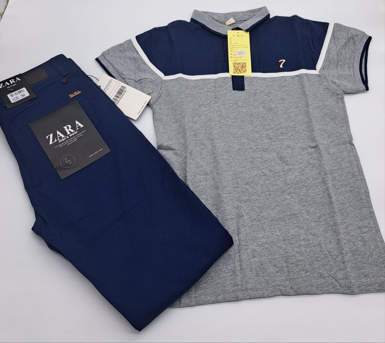 a couple of bags are sitting on a table 