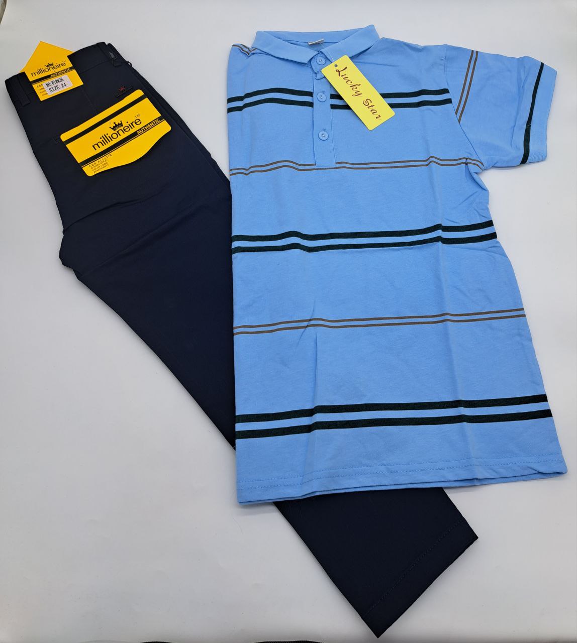 a close up of a blue and yellow tie 